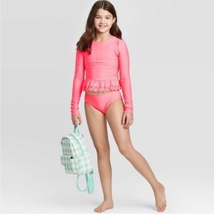 NWT Cat & Jack long sleeve Rashguard top - 10/12